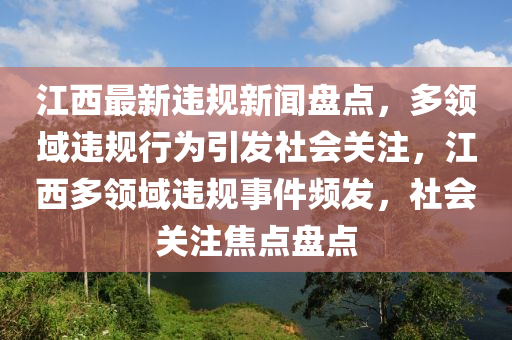 江西最新違規(guī)新聞盤點(diǎn)，多領(lǐng)域違規(guī)行為引發(fā)社會(huì)關(guān)注，江西多領(lǐng)域違規(guī)事件頻發(fā)，社會(huì)關(guān)注焦點(diǎn)盤點(diǎn)