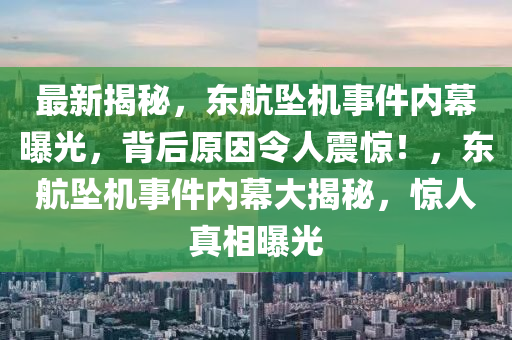 最新揭秘，東航墜機事件內(nèi)幕曝光，背后原因令人震驚！，東航墜機事件內(nèi)幕大揭秘，驚人真相曝光