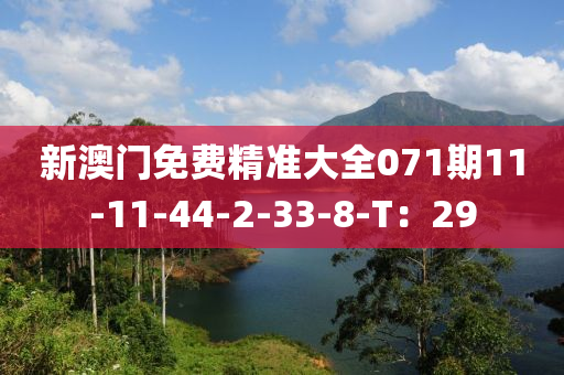 新澳門免費(fèi)精準(zhǔn)大全071期11-11-44-2-33-8-T：29