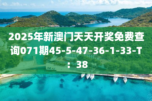 2025年新澳門天天開獎免費查詢071期45-5-47-36-1-33-T：38