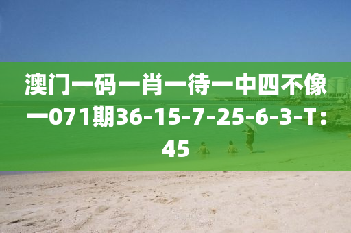 澳門一碼一肖一待一中四不像一071期36-15-7-25-6-3-T：45