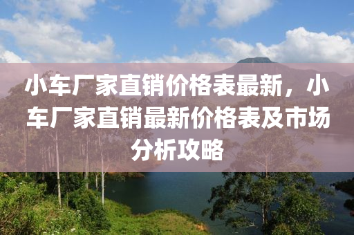 小車廠家直銷價格表最新，小車廠家直銷最新價格表及市場分析攻略