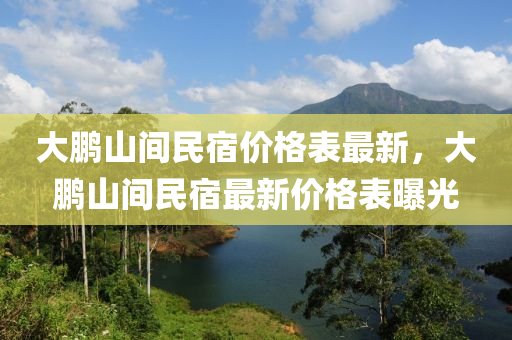 大鵬山間民宿價格表最新，大鵬山間民宿最新價格表曝光