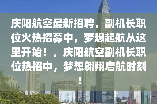 慶陽航空最新招聘，副機長職位火熱招募中，夢想起航從這里開始！，慶陽航空副機長職位熱招中，夢想翱翔啟航時刻！